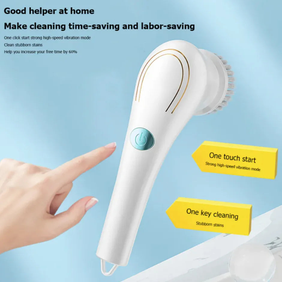 Electric Handheld Scrubber with 5 Brush Heads