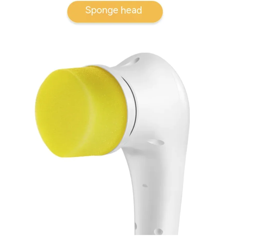 Electric Handheld Scrubber with 5 Brush Heads - 30W USB Rechargeable Cleaning Tool for Kitchen & Bathroom